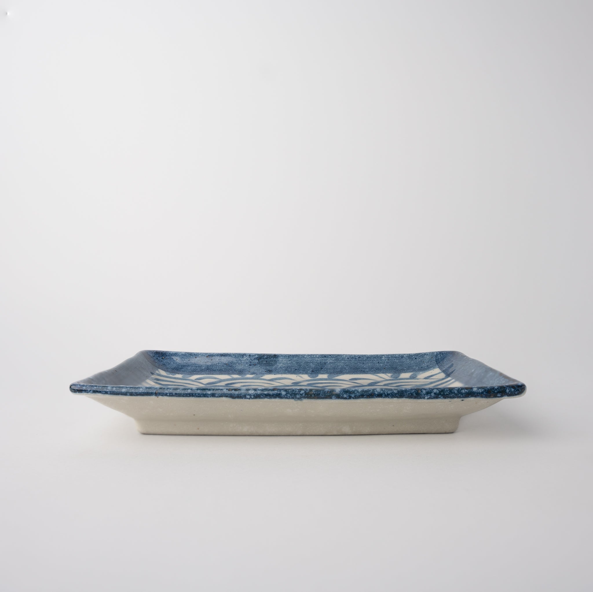 Sushi Plate 22cm Blue Wave Design