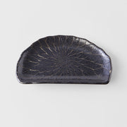 Plate D Shaped 21cm Charcoal Net Design