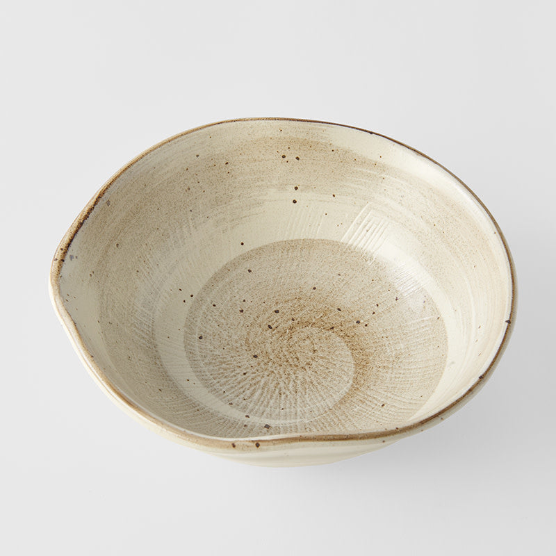 Bowl Organic 22.5cm Spiral Sand Glaze