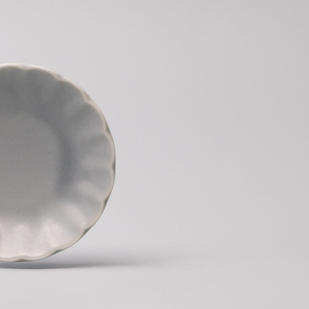 Sauce Dish 8cm Scallop Ice Blue Gloss Glaze