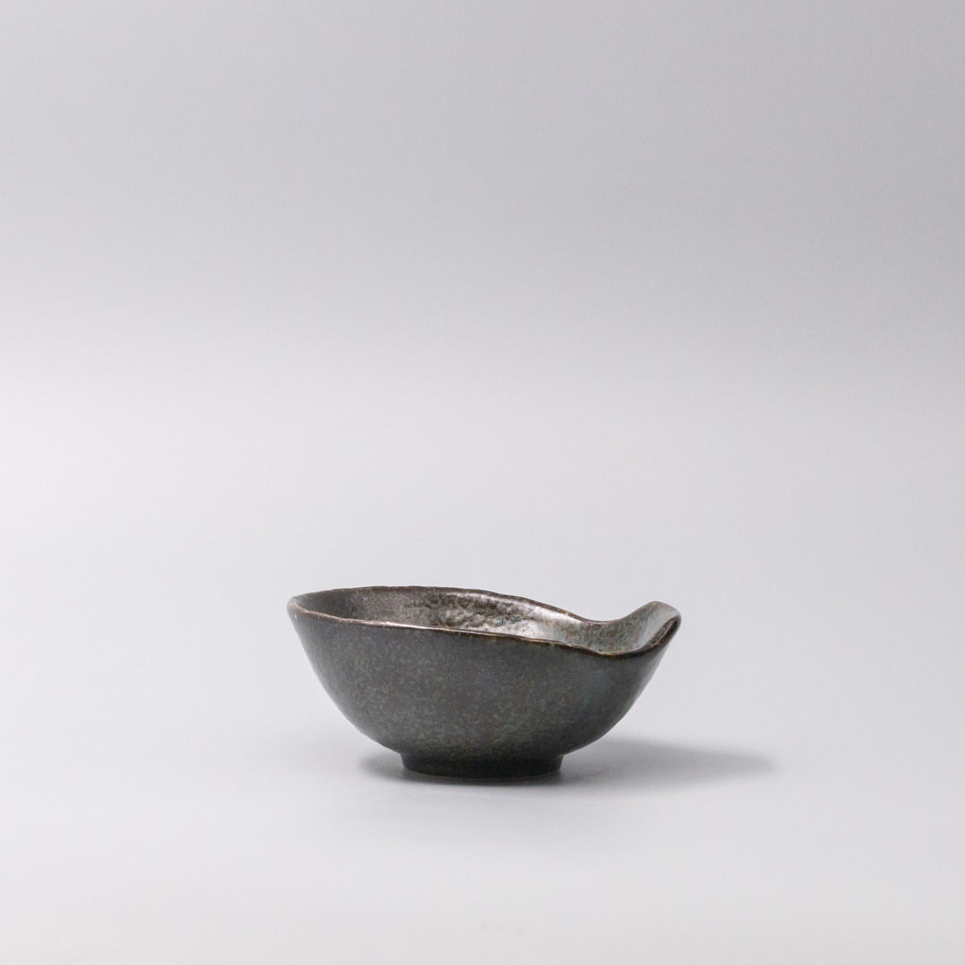 Bowl with Handle 13cm Navy Speckle Glaze