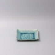 Plate Square 17cm Crackle Turquoise Glaze