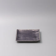 Plate Square 17cm Crackle Amethyst Glaze
