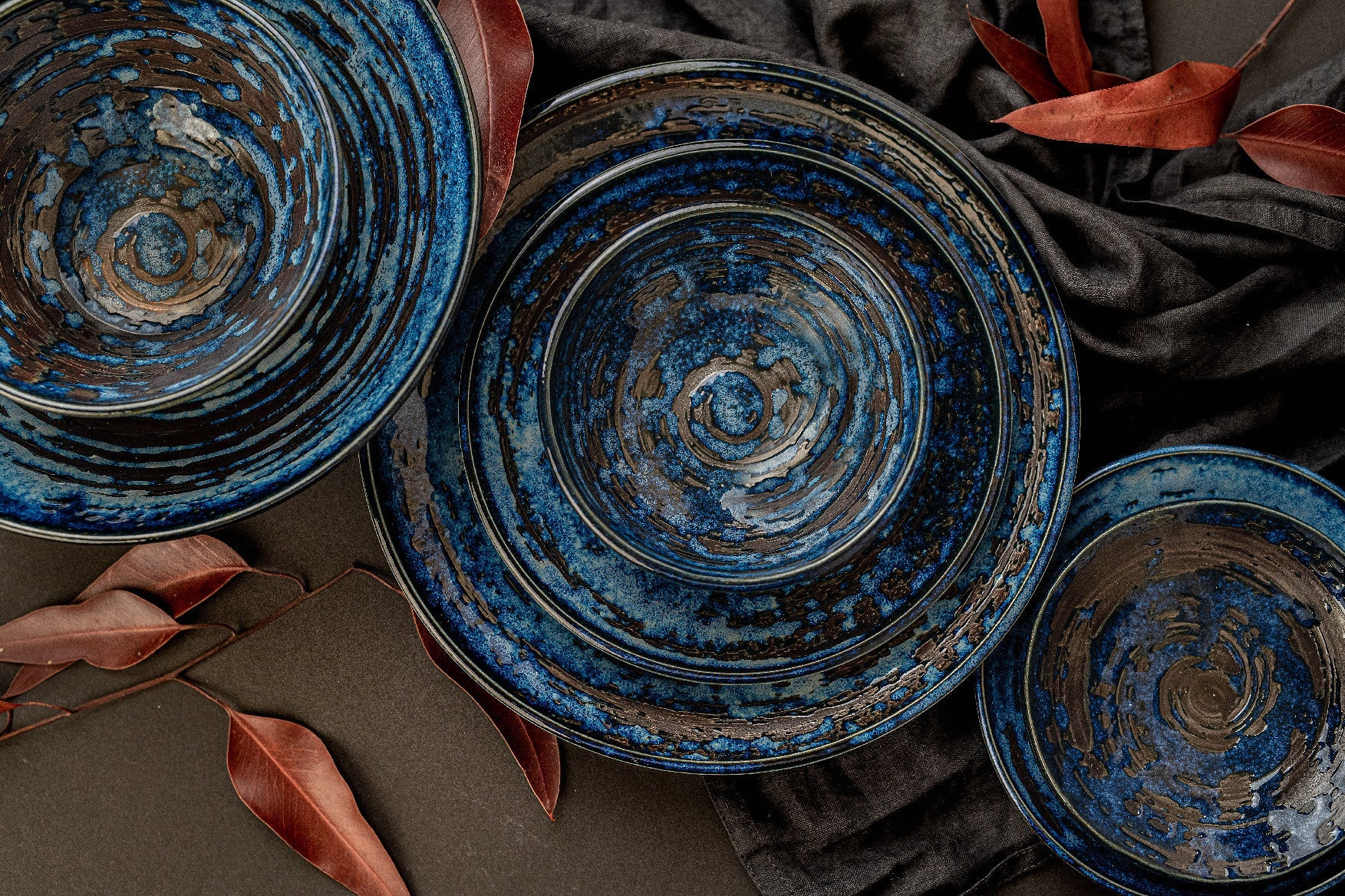 Bowl U Shape 13cm Copper Swirl Glaze
