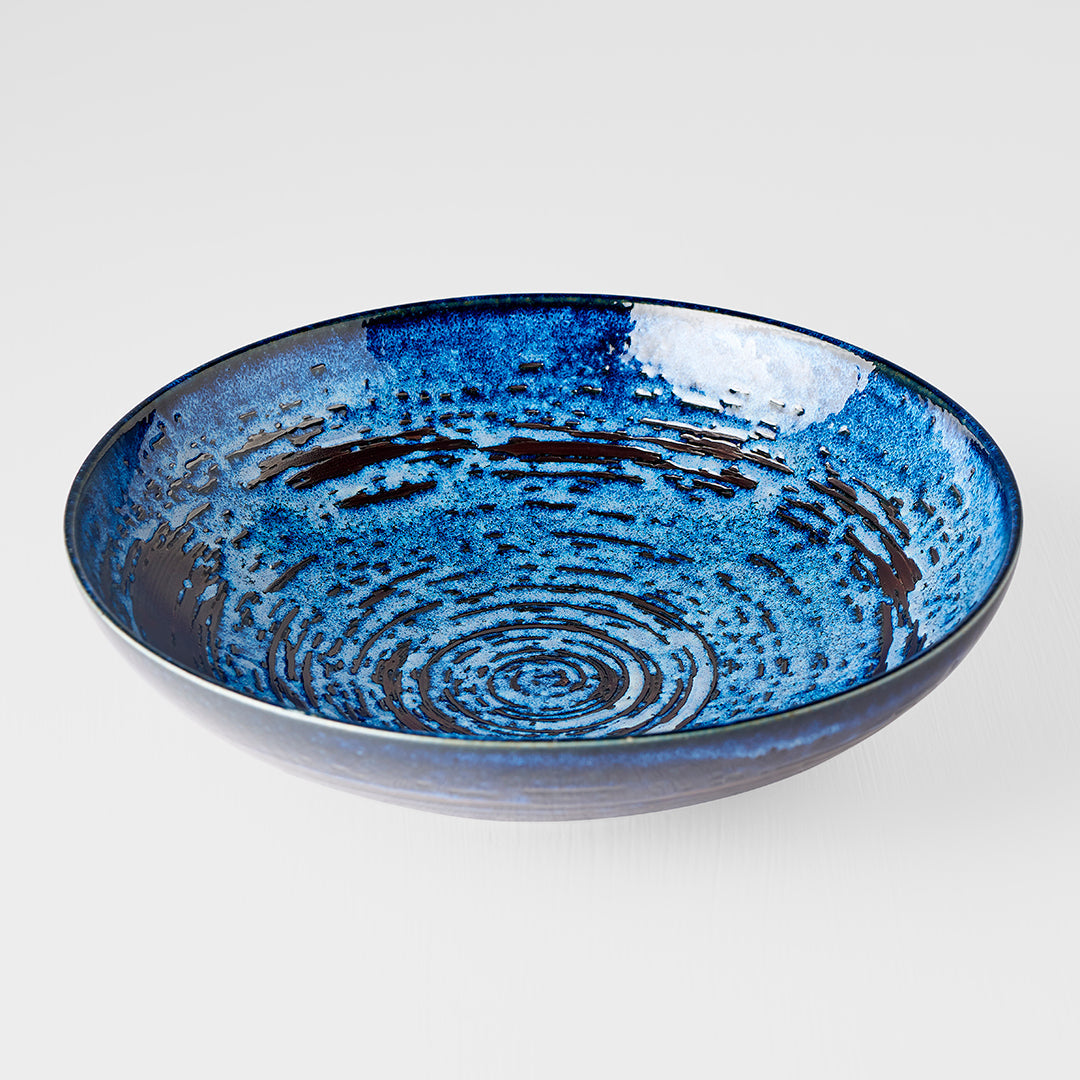 Serving Bowl 29cm Copper Swirl Glaze