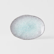 Plate Oval 24x17cm Aqua Splash Glaze