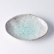 Plate Oval 20x14cm Aqua Splash Glaze