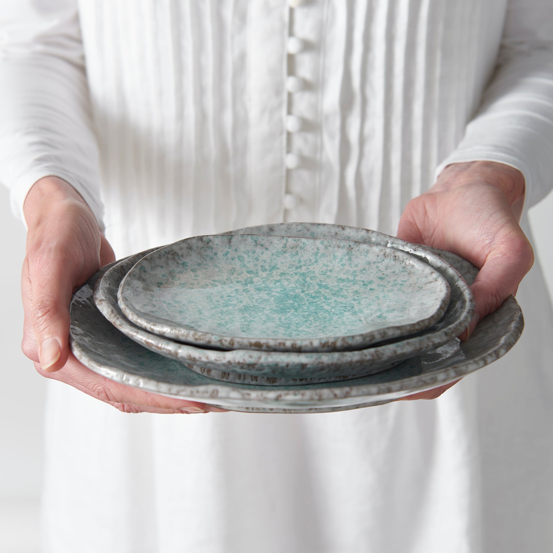 Plate Oval 20x14cm Aqua Splash Glaze