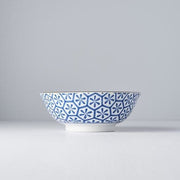 Bowl 19cm Indigo Ikat Hexagon Flower Design