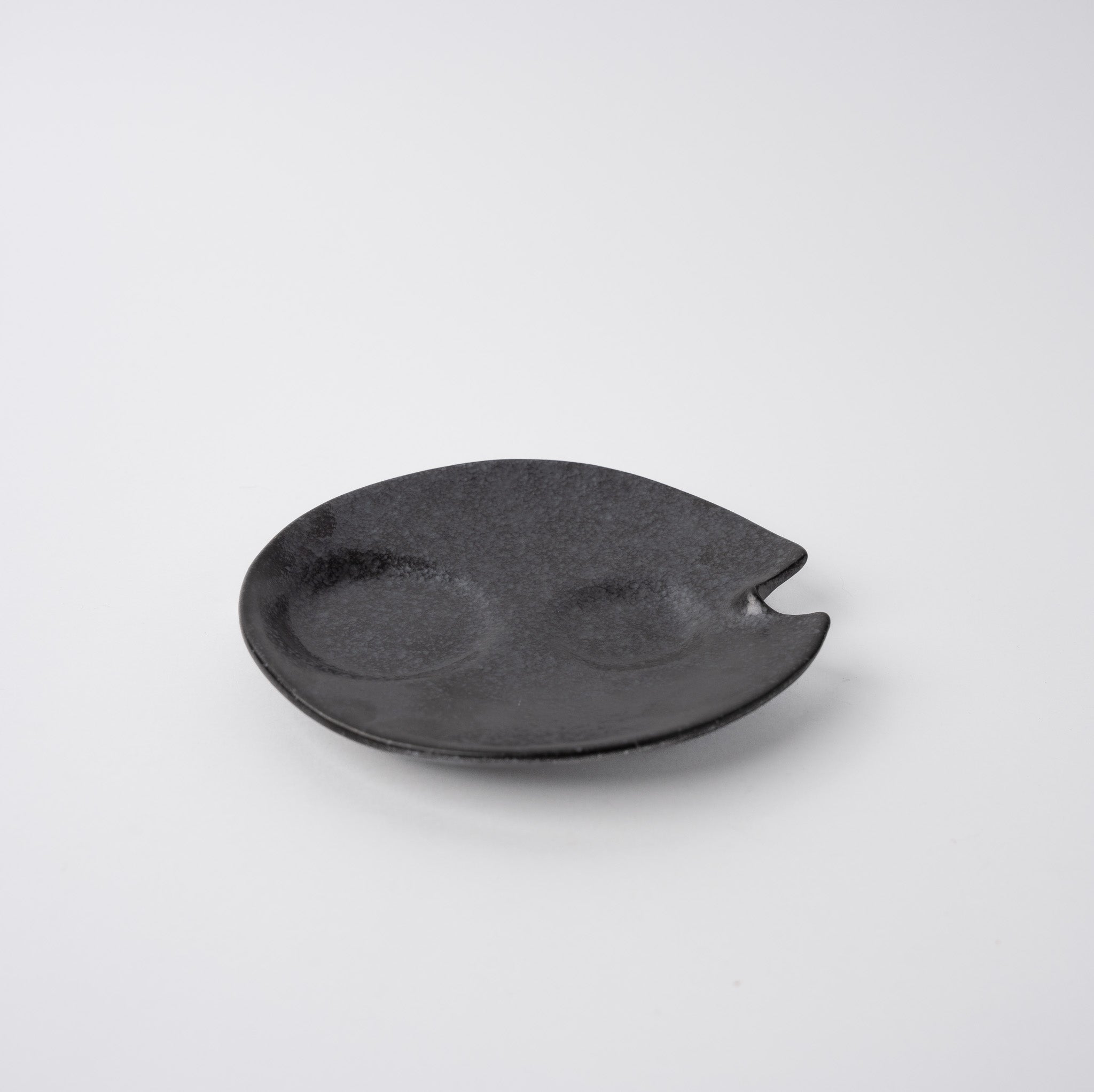 Plate Dimpled 15cm Craft Black Glaze