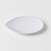 Plate Oval 13.5cm Snow Leaf Glaze