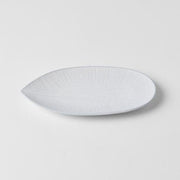 Plate Oval 21.5cm Snow Leaf Glaze