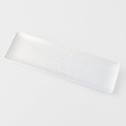 Sashimi Plate 33cm Line Design White Glaze