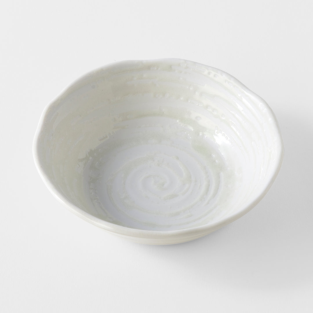 Bowl 13.5cm White Spiral Glaze