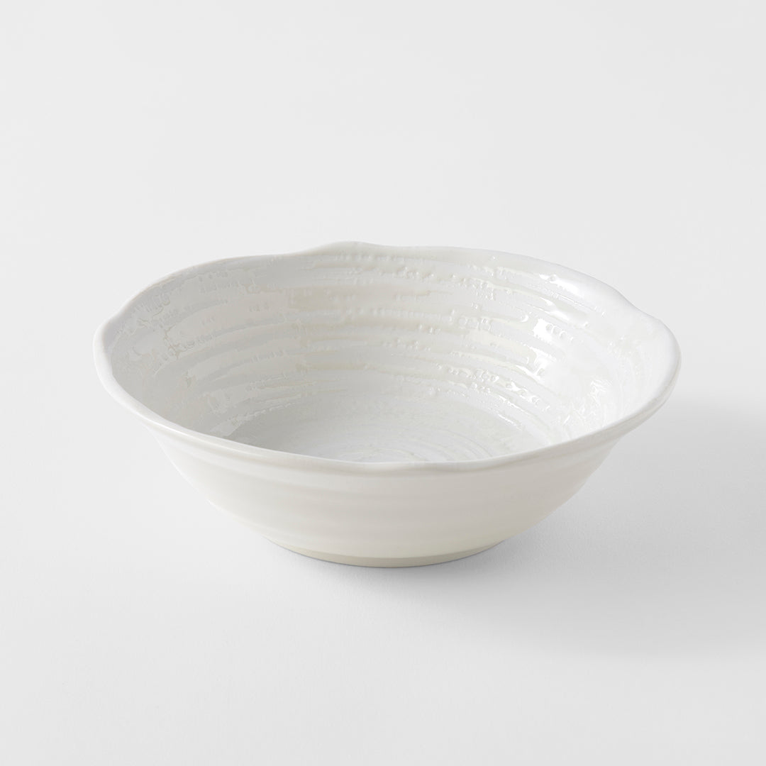 Bowl 15.5cm White Spiral Glaze