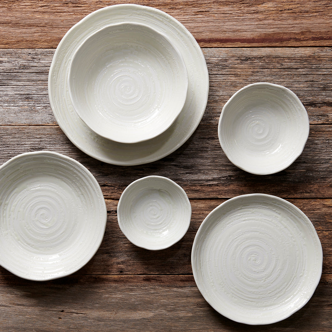 Bowl 15.5cm White Spiral Glaze
