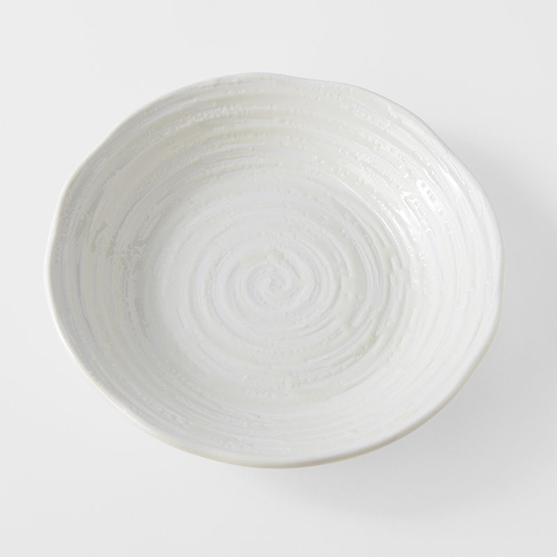Bowl 23.5cm White Spiral Glaze