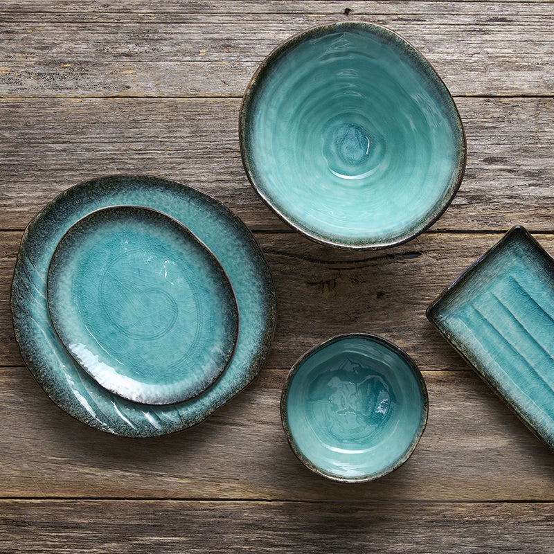 Bowl Deep Ikebana 22cm Sky Blue Glaze
