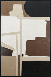Brown Beige Abstract Framed Artwork 120cm
