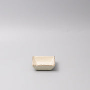 Sauce Dish Square 9cm Natural with Brown Edge