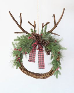 Deer Antler Wreath Christmas Decoration