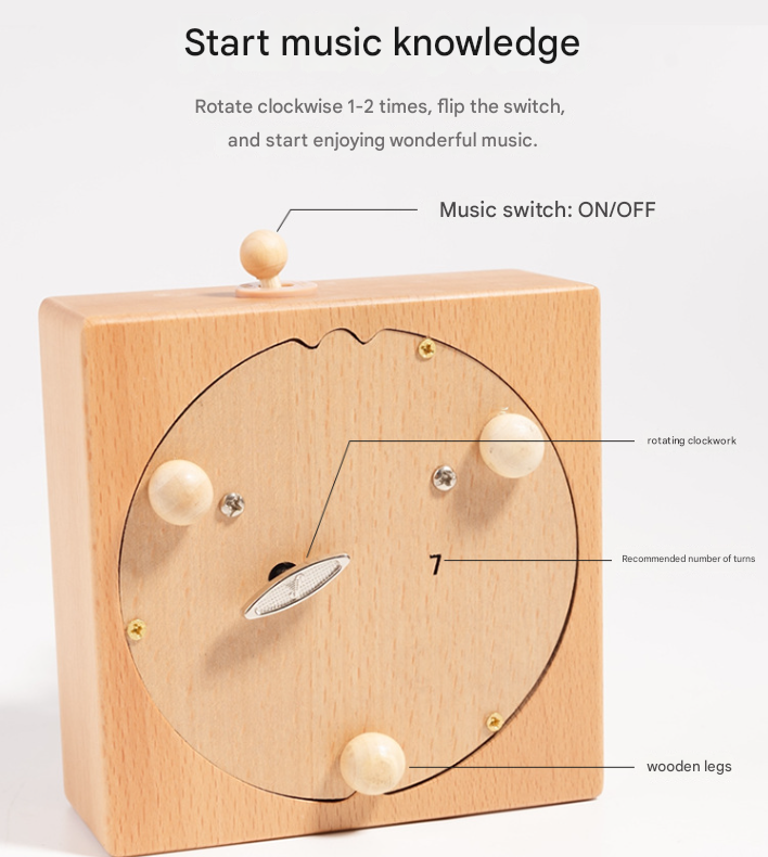 MAOMAO-Music Box (Coffee Moment) Handmade Wooden Ferris Wheel Music Box - Christmas Carousel Hand-Cranked Desktop Decoration