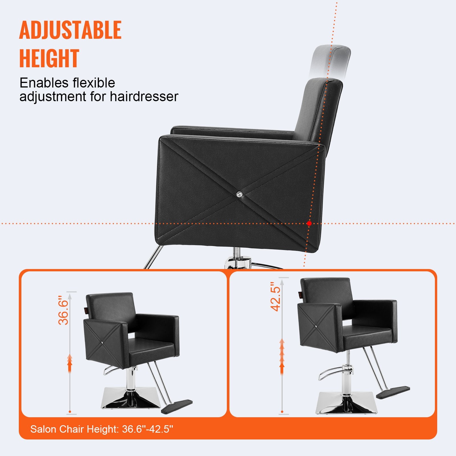 Salon Chair, Swivel Hair Salon Chair with Footrest for Beauty Spa Shampoo, Styling Chair with Heavy Duty Hydraulic Pump, Black